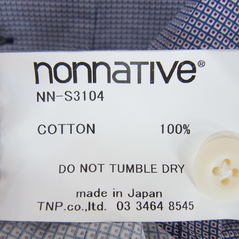 nonnative ノンネイティブ 長袖シャツ 17SS NN-S3104 TOURIST SHIRT