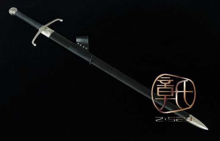 中世十字剣 片手西洋剣 炭素鋼刃 × 合金ブラック装具 全長 115cm 重量 【