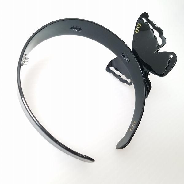 acca黒 ストーン付き カチューシャ acca #anza アッカ カチューシャ 黒 ラインストーン ヘア