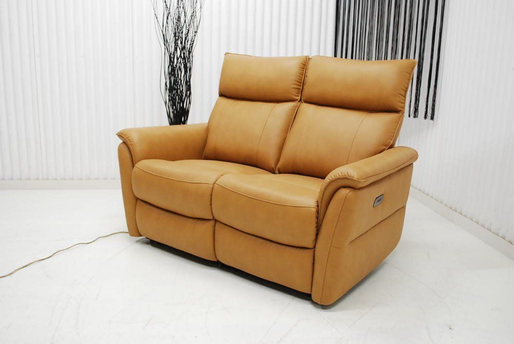 アウトレット 現品限り 一部 大 ハイバッグ 2P 二人掛け 電動リクライナー ソファー キャメルイエロー251002-NLK570電動2p-ye