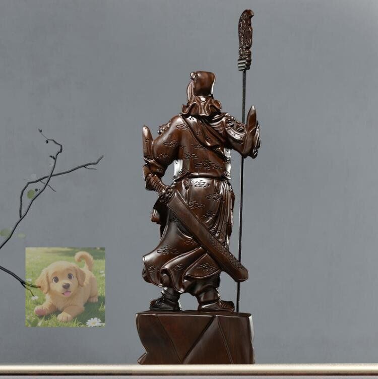 コラボ 武財神 仏教工芸 精密細工 関羽像 精密彫刻 中国武将 三国志 木彫仏像 SKLAD-KIRPICHA_RU