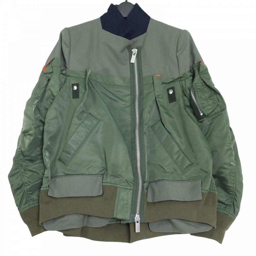 sacai レディースジャケット sacai レディースMA-1 ウールジャケット