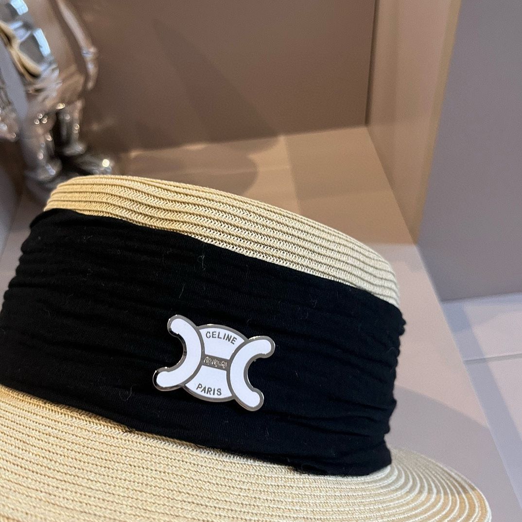 【リボン一つで完成する愛されitem♡】CHANEL ハット Celine シャネル 新作 フラットトップ礼帽｜日韓風 日本の紙草製