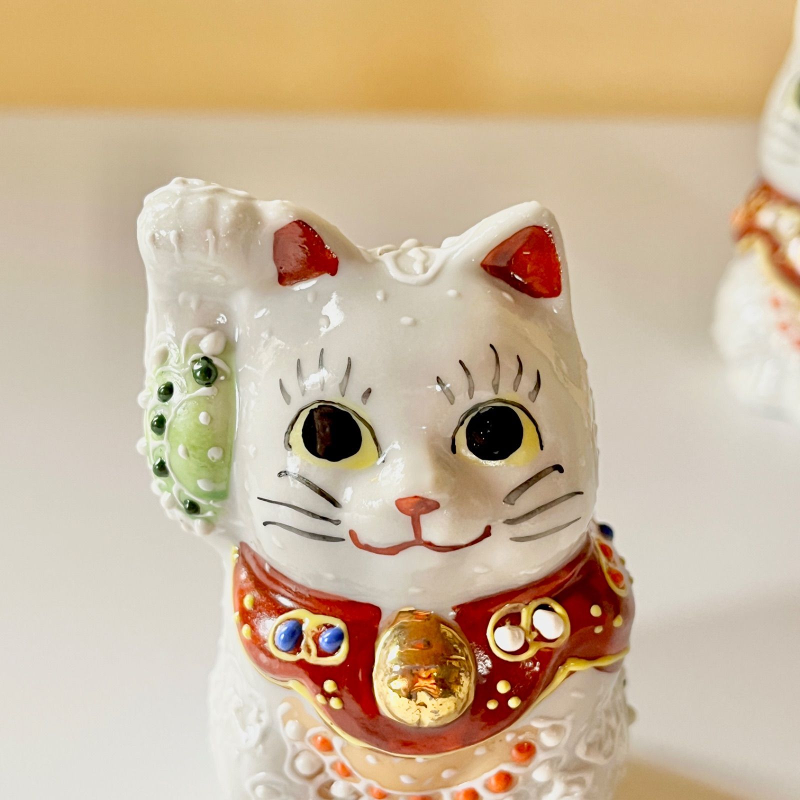 九谷焼】ペア招き猫『白盛』 ファッション