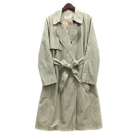 デッサン Dessin タイプライター ベルテッド コート テーラーカラー ニュアンス ライトカーキ 1 F58-92008