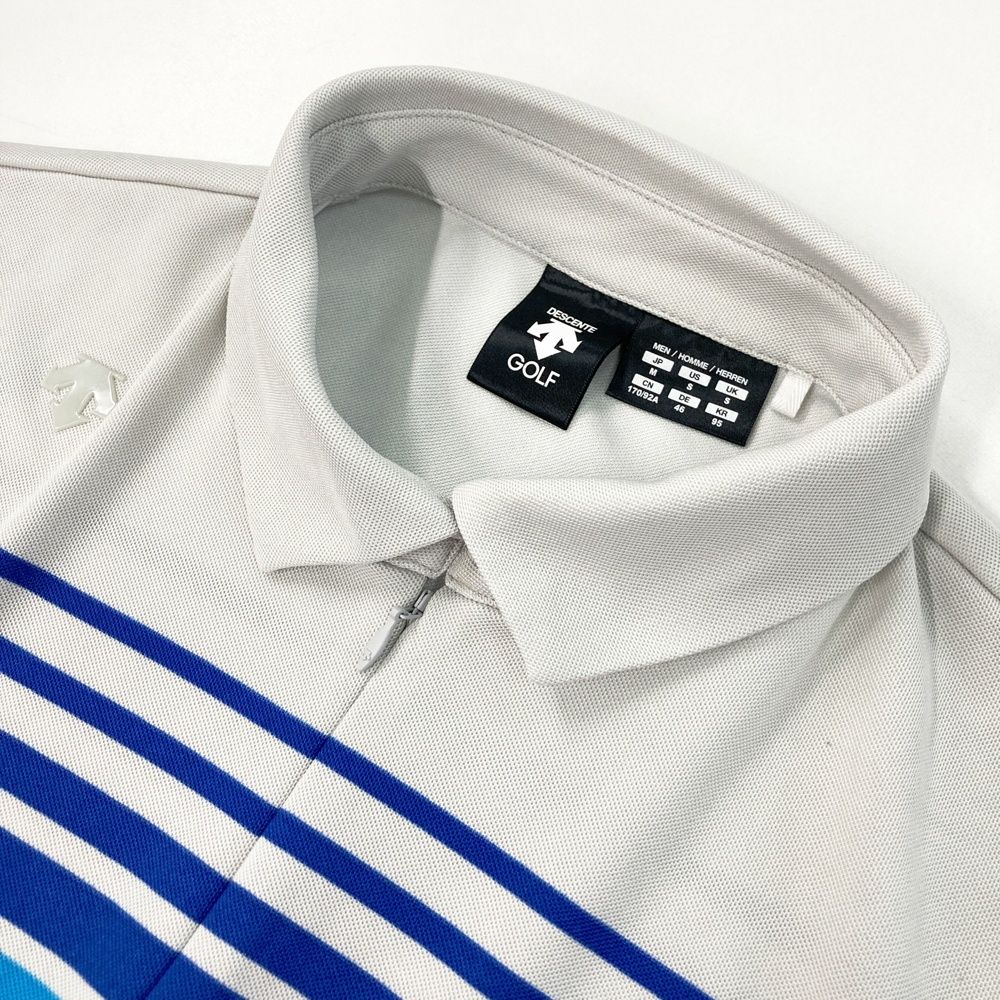 DESCENTE ゴルフシャツ ハーフジップ グレー　メンズ DESCENTE ☆ゴルフシャツ⭐︎ ハーフジップ デサントゴルフ