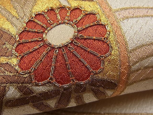 平和屋野田店□銀座きしや 訪問着 駒刺繍 貝合わせ 金彩 逸品 n-zb0173-