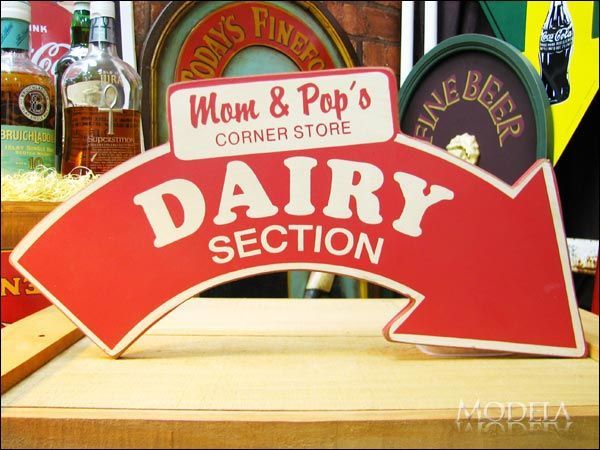 木製看板 Dairy Section|乳製品コーナー