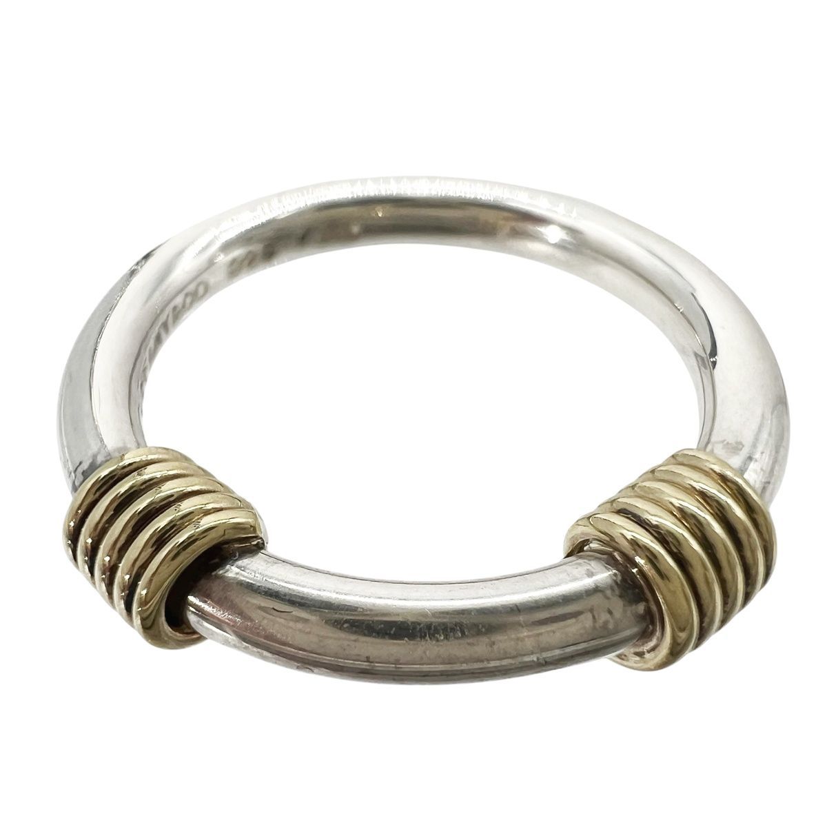 ☆美品☆ティファニー　K18 × 925 コンビ　バンドウィズ　リング　7-8号 中古】 Tiffany ＆ Co. ティファニー 指輪・リング コンビバンド