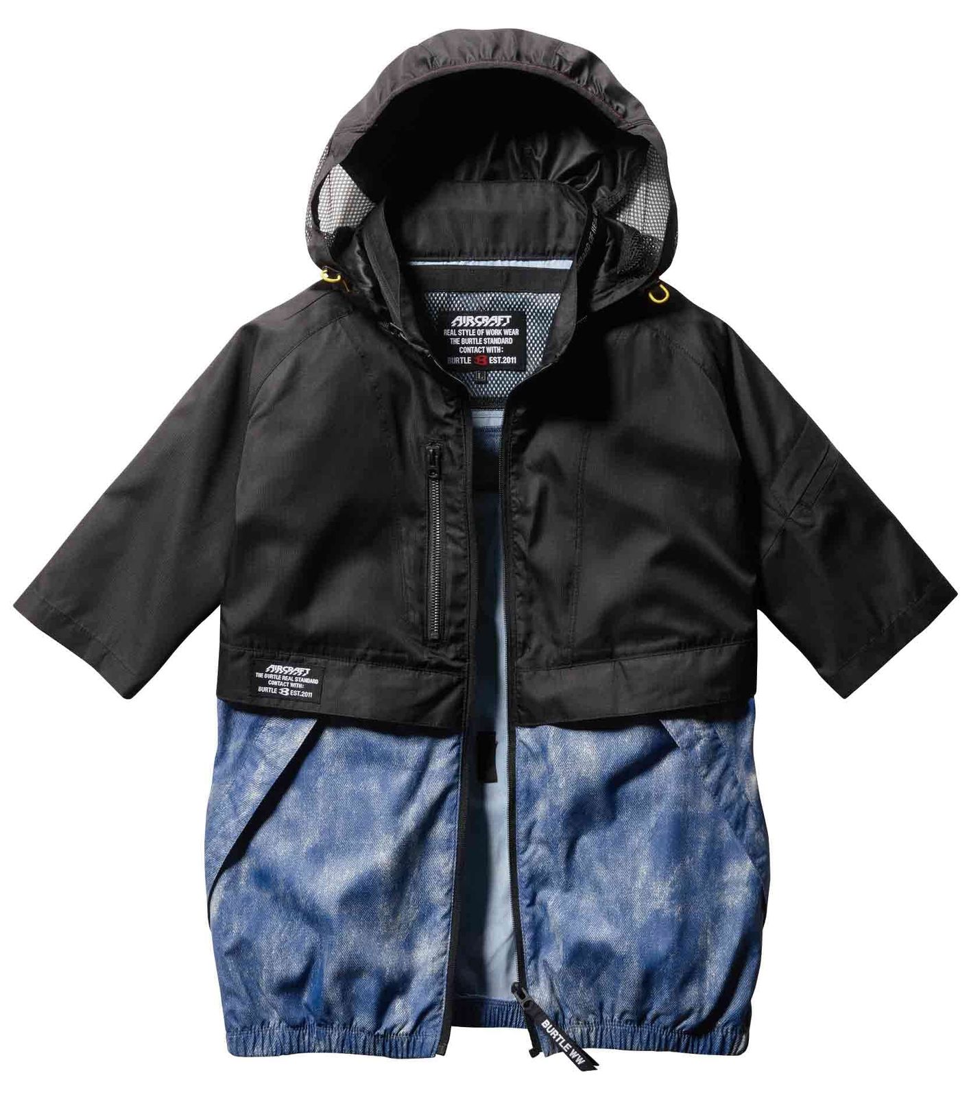 BURTLE バートル エアークラフト半袖ブルゾン ユニセックス 春夏用 インディゴ AC1176 45 XXL インディゴ Free Size