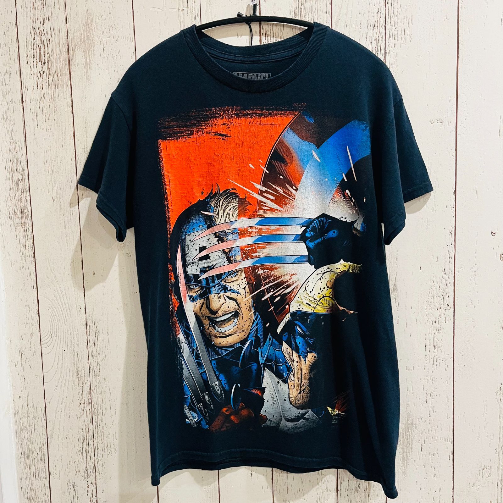 キャプテン・アメリカ Tシャツ XLサイズ 漫画 コミック アニメ ビンテージ XL MARVEL マーベル Captain America キャプテン・アメリカ 紺 T