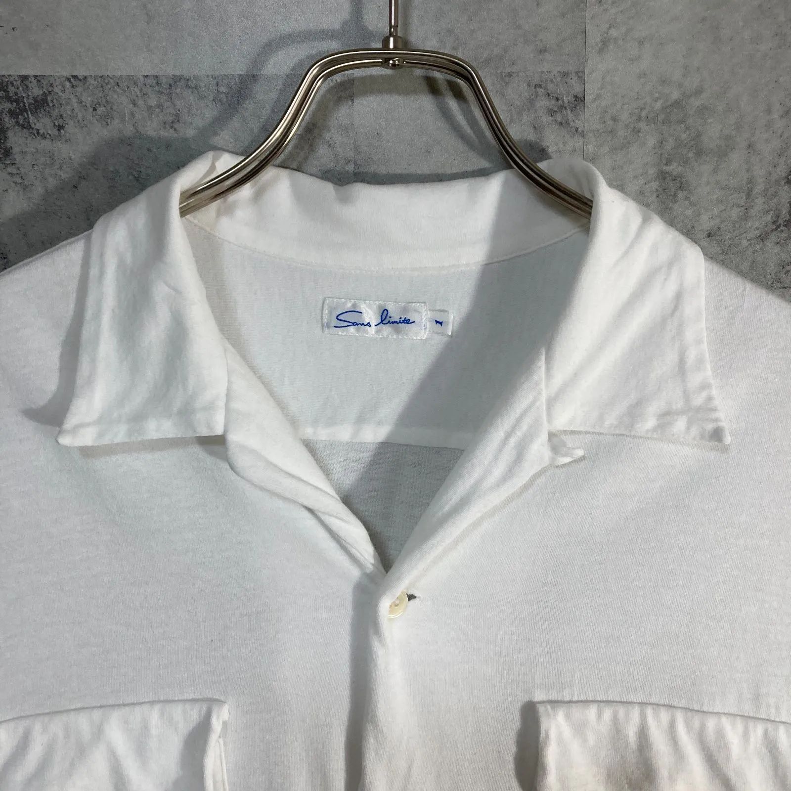 Sans limite サンリミット オックスフォードシャツ 半袖 ホワイト 名品！Sans limite サンリミット オックスフォード 半袖