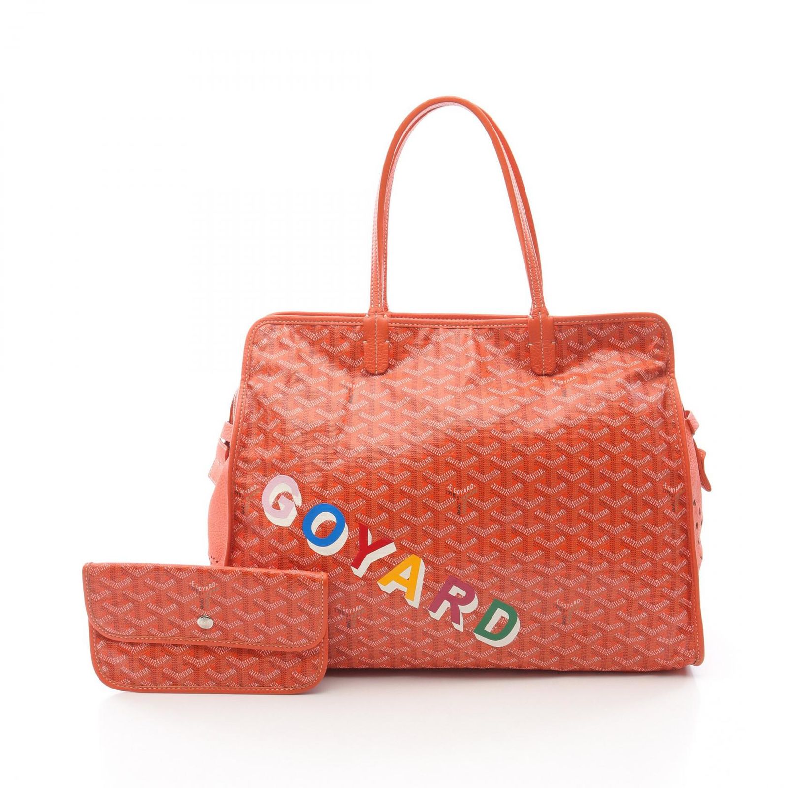 ゴヤール GOYARD アーディPM ポーチ付 オレンジ シルバー金具 トート