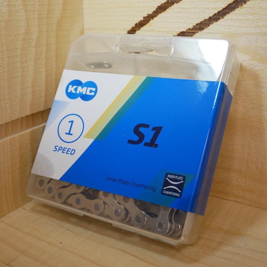【新品】KMC シングル用チェーン S1 ピスト 固定ギア シルバー4個 KMC ( ケーエムシー ) チェーン S1 SILVER ( シルバー ) 1/2″x 1