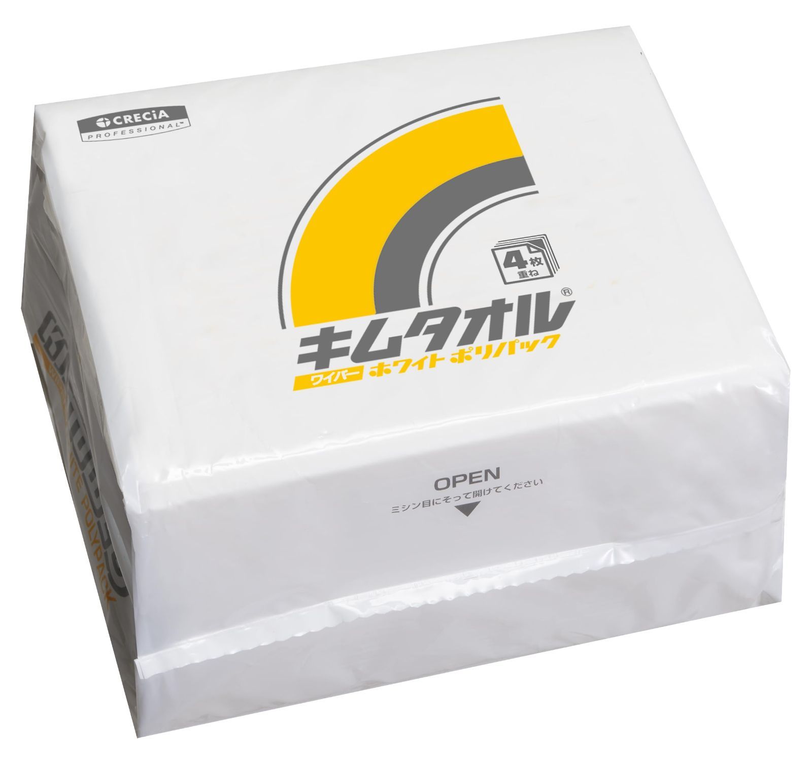 50枚×18パック入 【ケース販売】 クレシア キムタオル ホワイト ポリパック 50枚/パック ×18パック入 61032