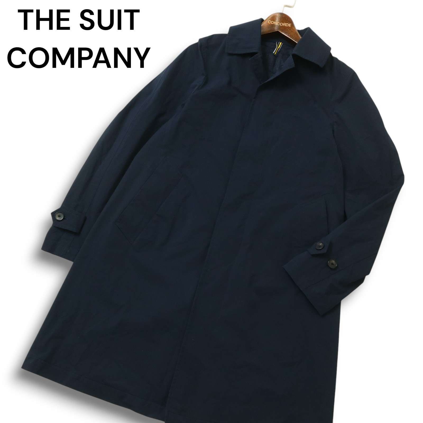 THE SUIT COMPANY スーツカンパニー 通年 WATER REPELLENT ステンカラー バルマカーン コート Sz.SS メンズ 紺 ネイビー