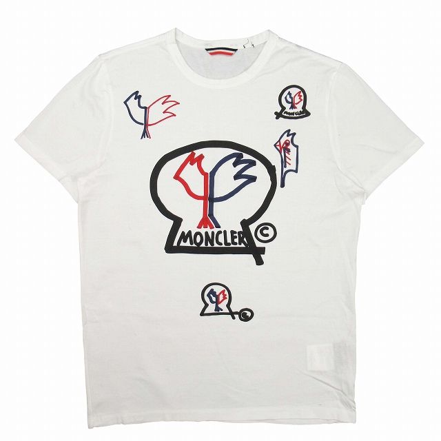 18aw モンクレール MONCLER デカロゴ プリント Tシャツ クルーネック 半袖 カットソー MAGLIA T-SHIRT S 白 ホワイト  D20918037850/E73/メンズ - メルカリ