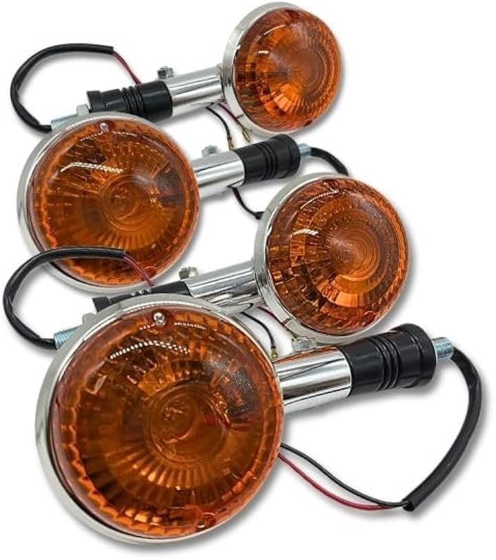 JYFACTORY 社外 ヤマハ 汎用 丸形 ウインカー 12V オートバイ 交換(オレンジ，  4個)