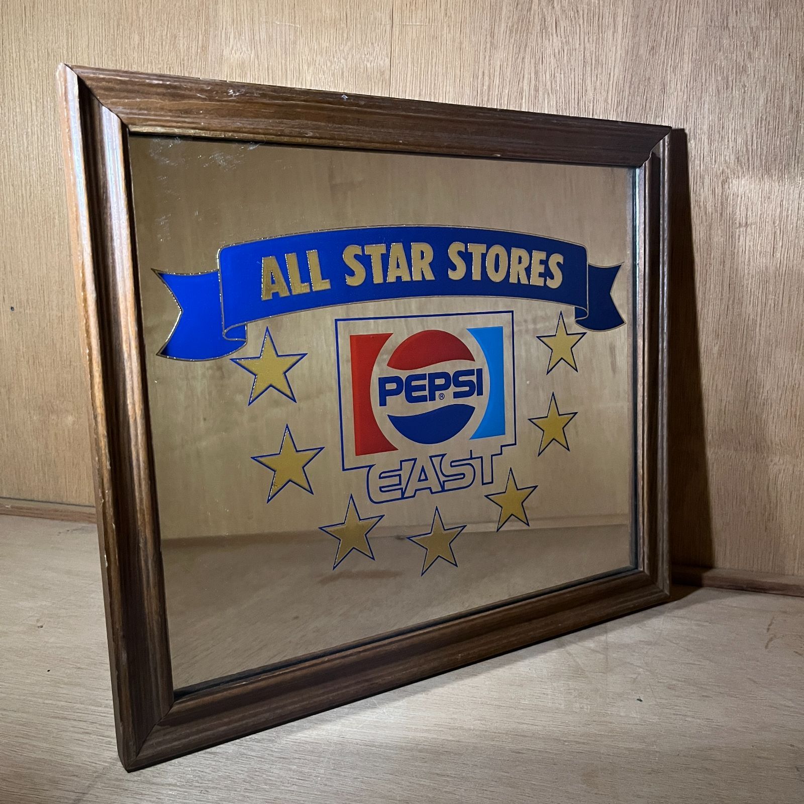 パブミラー】80s PEPSI ペプシ ビンテージ バーミラー wood