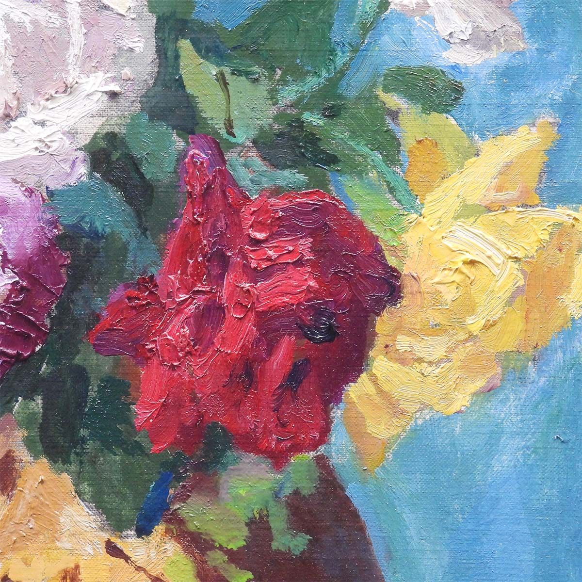 【真作】絵画　油彩6号　幻想的な薔薇の静物画　深みのあるシックな一枚　V165 Amazon.co.jp: 田中里奈 薔薇 油彩6号 静物画 現代美術 花 バラ 油絵