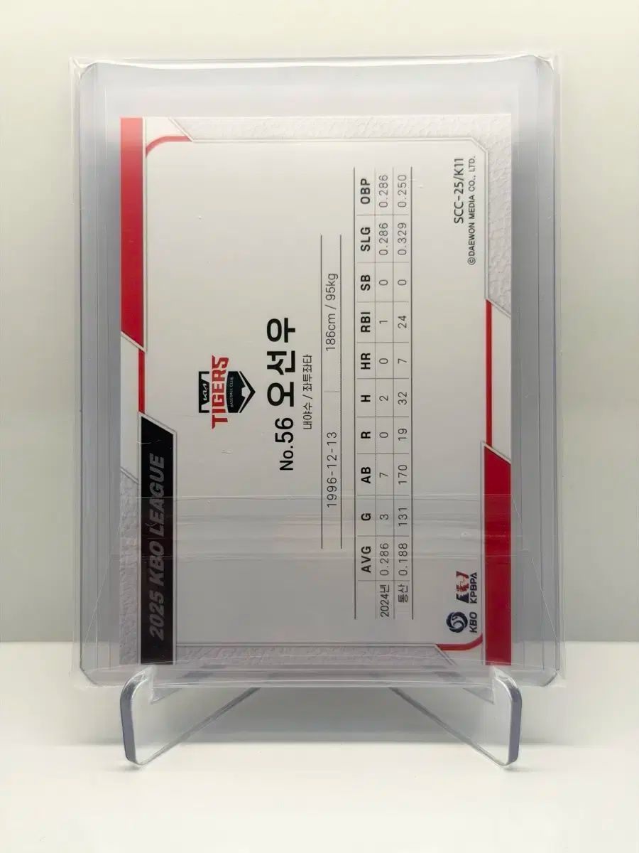 KBO SCCセンセーション KIAタイガース オ ソヌ オートカード