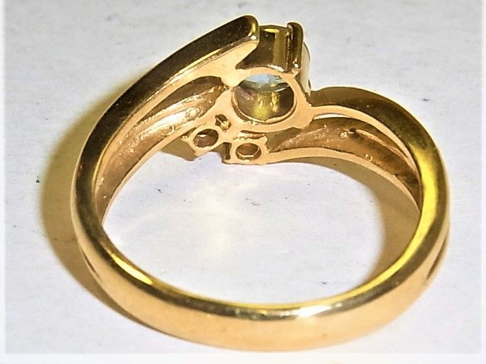 K18 18金 リング 指輪 ブルートパーズ ダイヤ 0.048ct - メルカリ