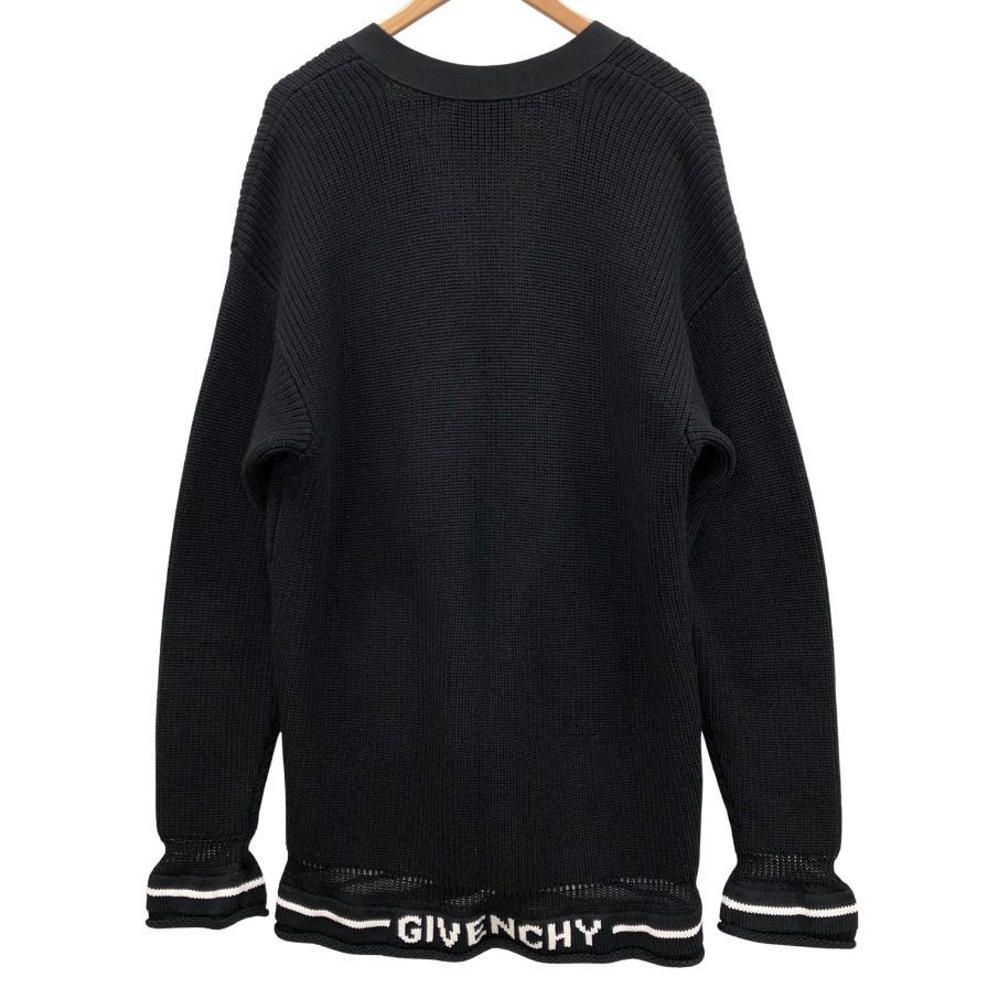 極美品◆ジバンシー フロントジップ ロゴ ニット カーディガン レディース ウール×カシミア サイズS ブラック GIVENCHY 【AFB24】 ジバンシー フロントジップ ロゴ ニット カーディガン【AFB24