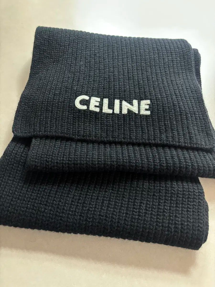 CELINE⚪️セリーヌ⚪️マフラー⚪️ブラック セリーヌ CELINE マフラー フリンジ ロゴ 刺繍 黒 /TK □OH □MU