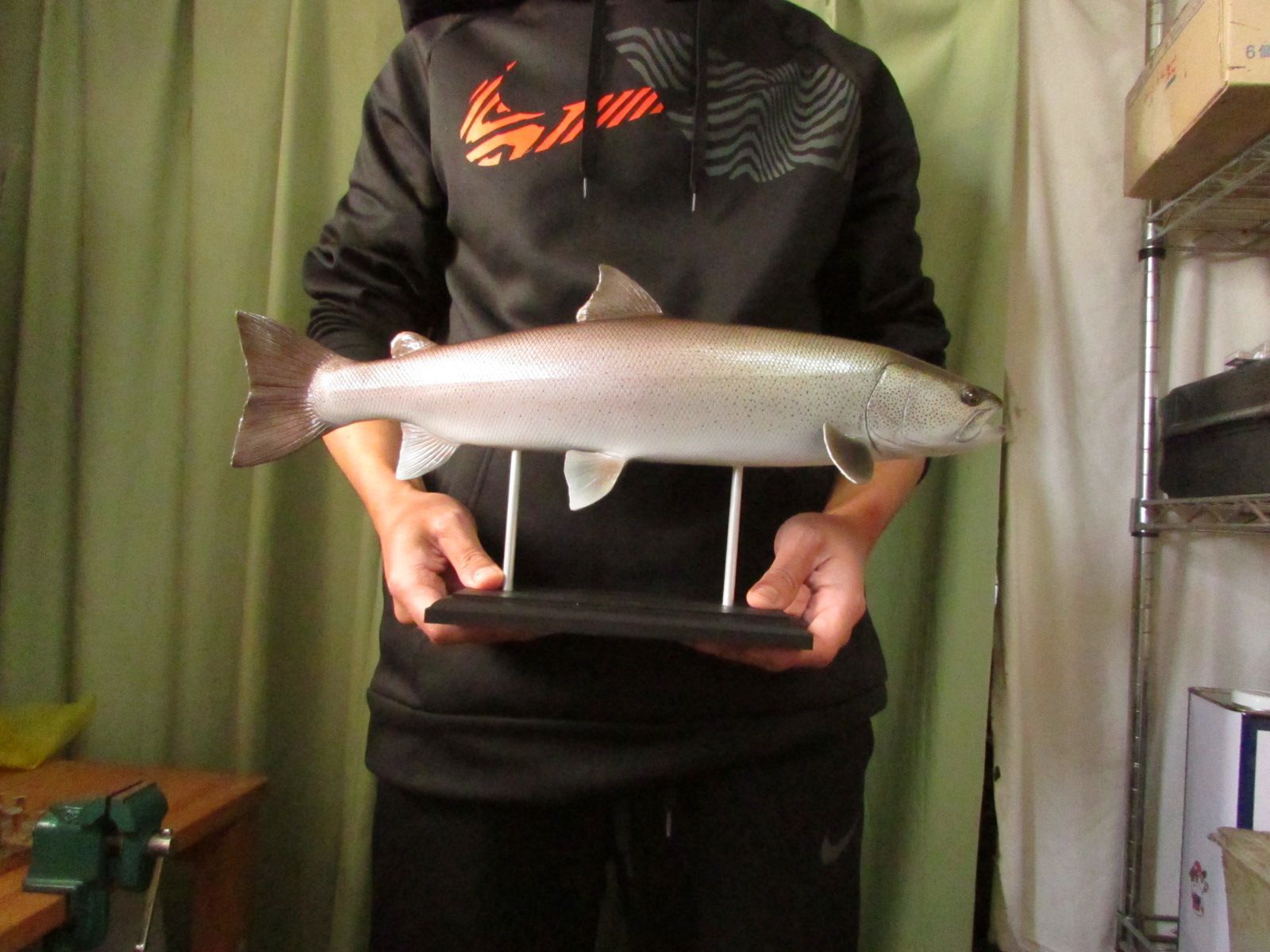 ハンドメイド 46cmイトウ 魚模型 怪魚 釣り フィギュア レプリカ