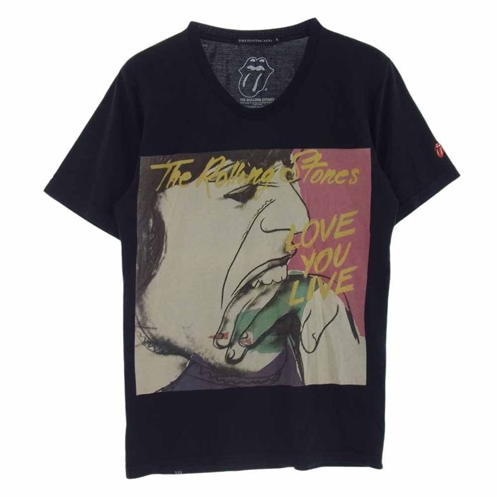 HYSTERIC GLAMOUR ヒステリックグラマー 0641CT08 XXX トリプルエックス ROLLING STONES ローリングストーンズ LOVE YOU LIVE プリント Tシャツ ブラック系 S【中古】