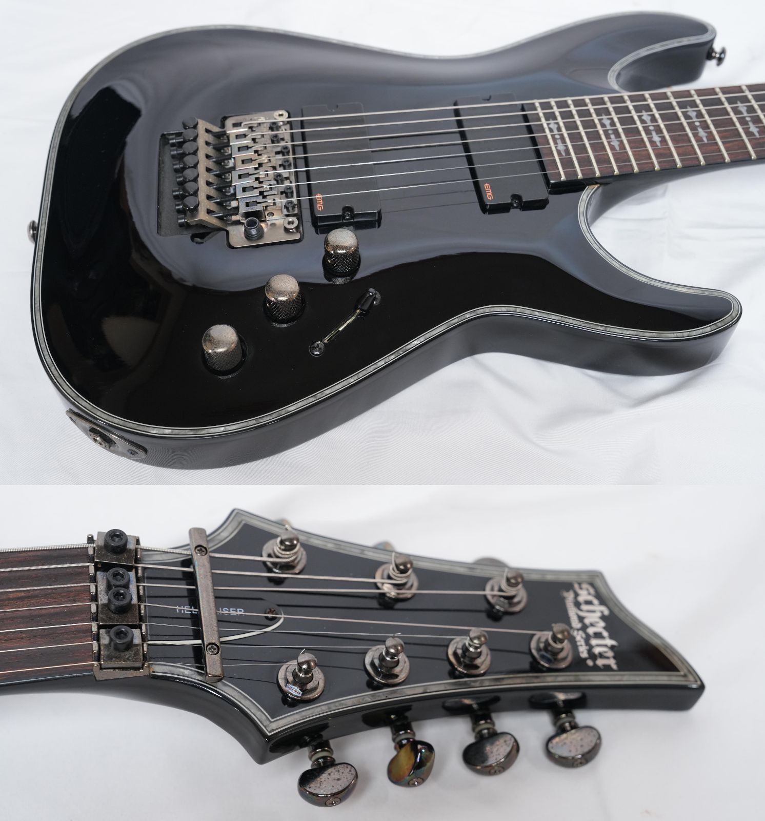 ☆SCHECTER☆AD-C-7-FR Black 7弦ギター EMGピックアップ搭載 美