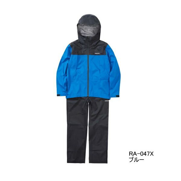 ≪'25年3月新商品！≫ シマノ 3レイヤー レインスーツ RA-047X ブルー 2XLサイズ
