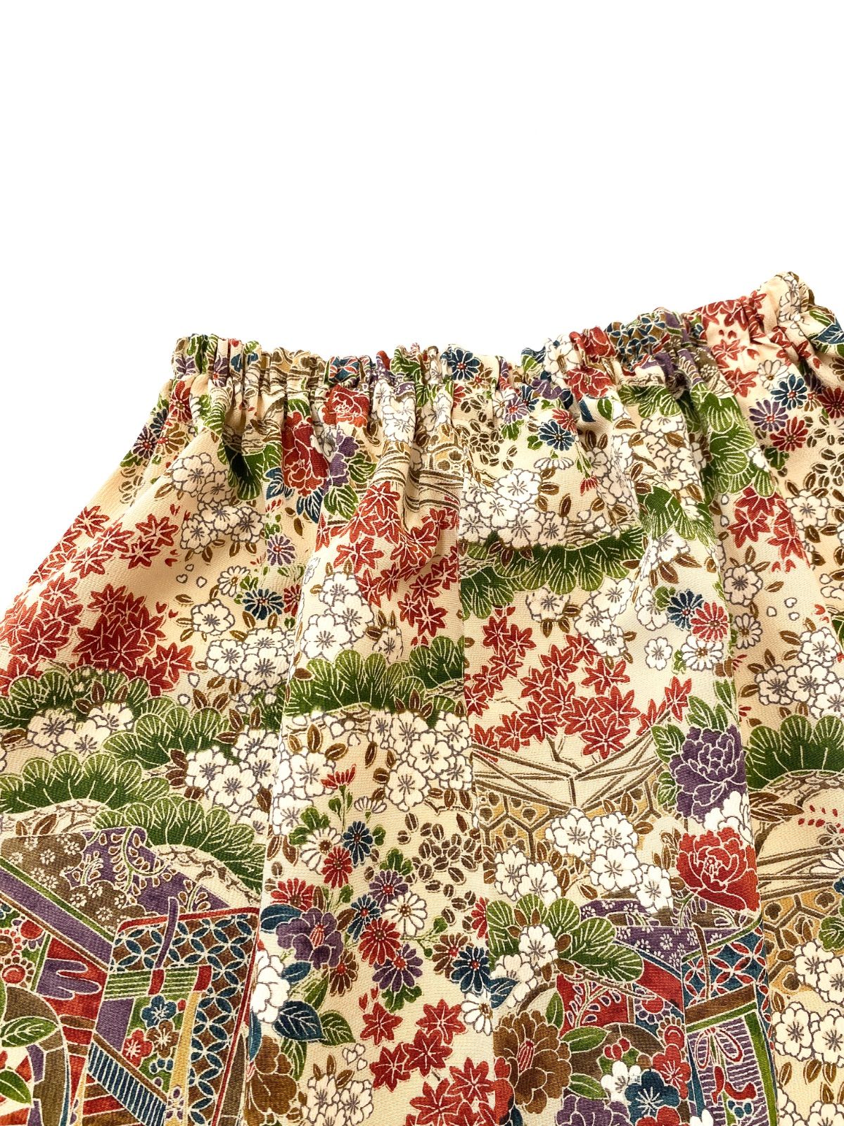 大人 着物スカートフリーサイズ着物リメイクウエストゴムロングスカートフリーサイズ