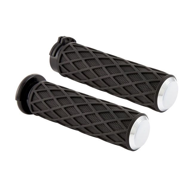 ARLEN NESS Diamond Handlebar Grip Set. Silver | 700738
