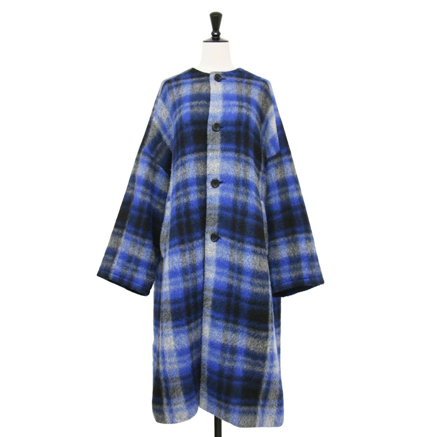 BEAMS BOY ビームスボーイ スライバー タータンチェック ウールコート 