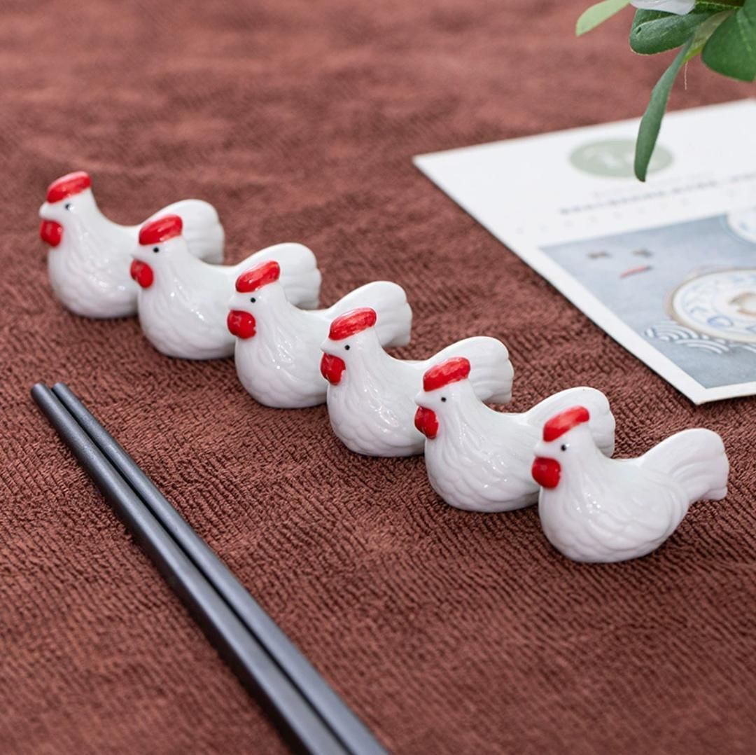 *Y.T*箸置き 6個 6個セット 箸置き ニワトリ はし置き 陶器 和風 かわいい まとめ