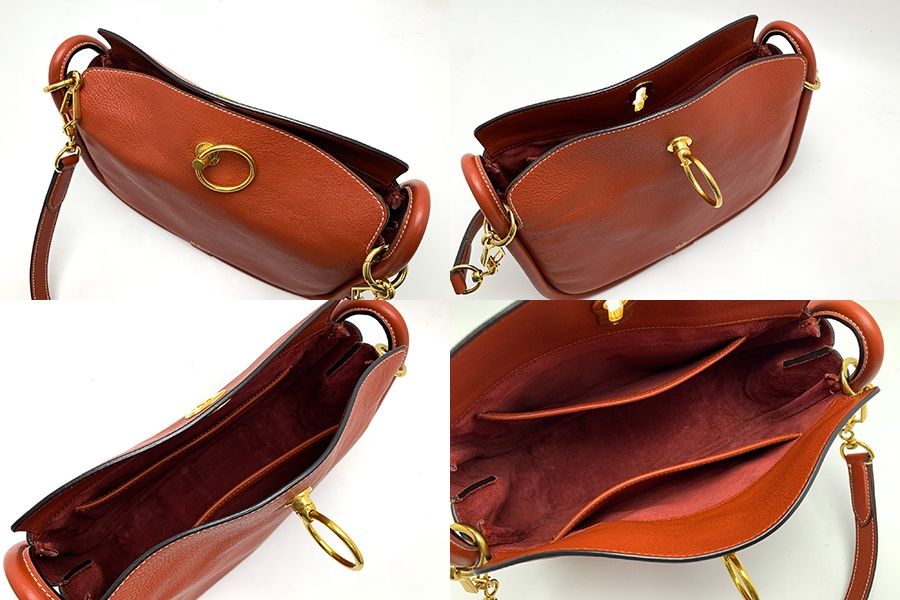 Mulberry マルベリー スモールレイトン オレンジブラウン系 3way