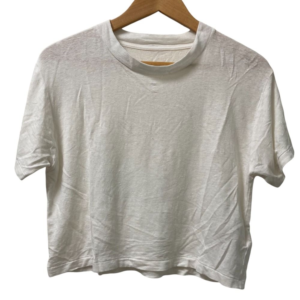 良品 23SS MUSE de Deuxieme Classe ミューズ ドゥーズィエムクラス LINEN BASE Tシャツ ホワイト レディース 古着 中古 良品 23SS MUSE de Deuxieme Classe ミューズ ドゥーズィエム