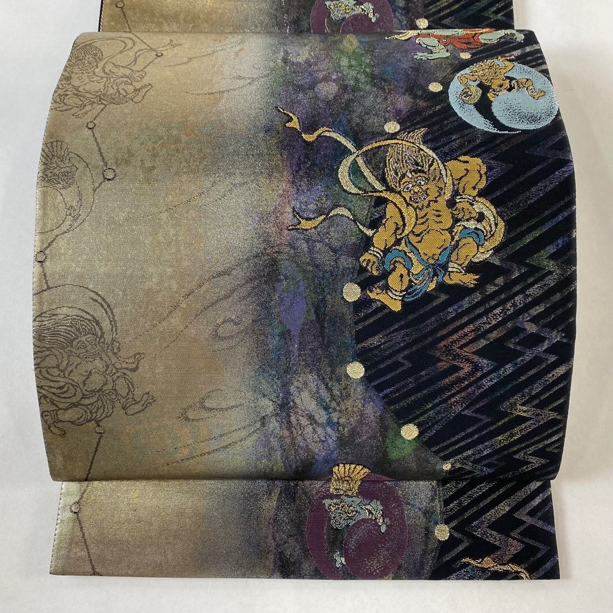 風神雷神 童 螺鈿 絵箔 西陣織袋帯 | 帯ときもの やまぐち 洗練