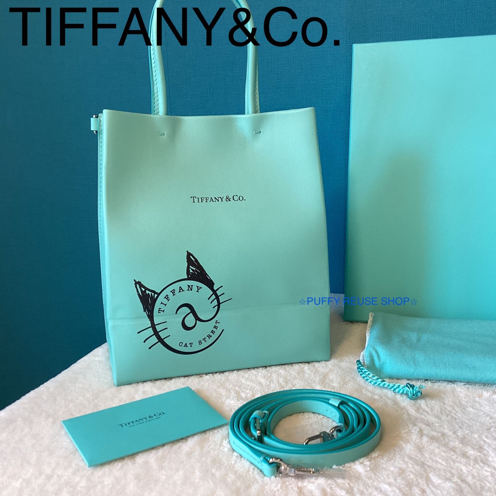 TIFFANY&Co. ティファニー レザー キャットストリート スモール ...