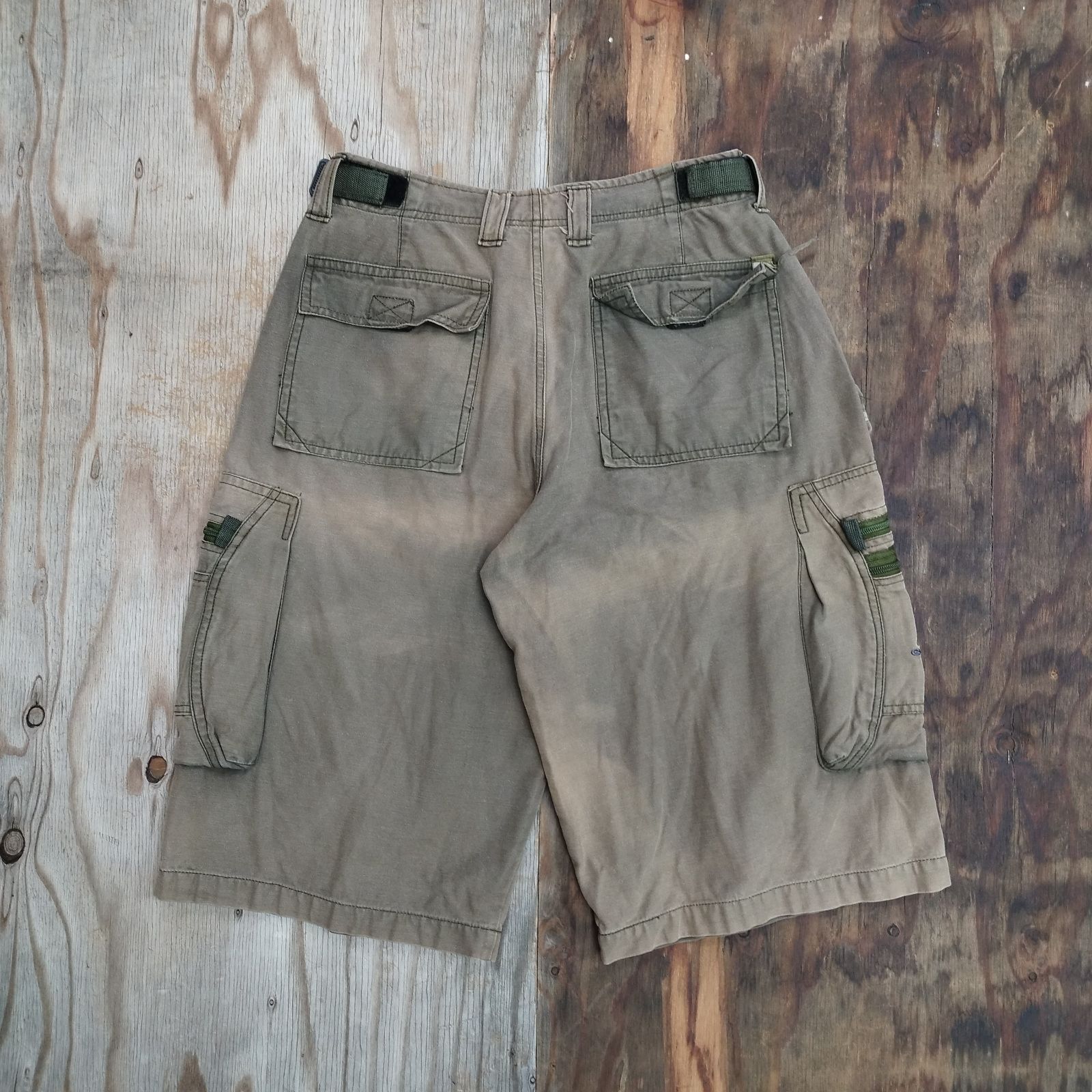 90s バギー カーゴ ハーフ パンツ ワイド ショーツ ジップ ギミック 