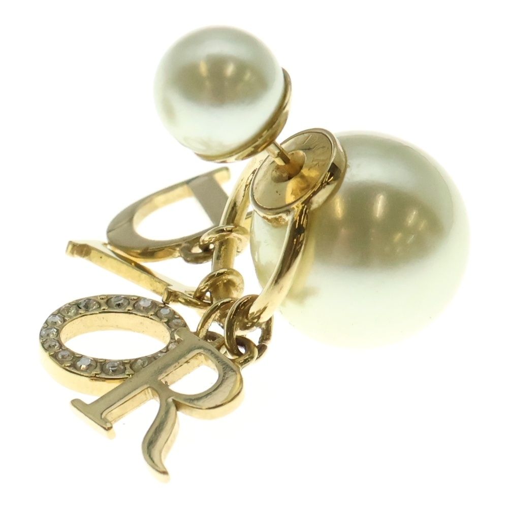 Christian Dior クリスチャンディオール トライバル ロゴ ラインストーン フェイクパール ピアス GP ゴールド E1411TRICY WWW_OLIVIERBERNSTEIN_COM