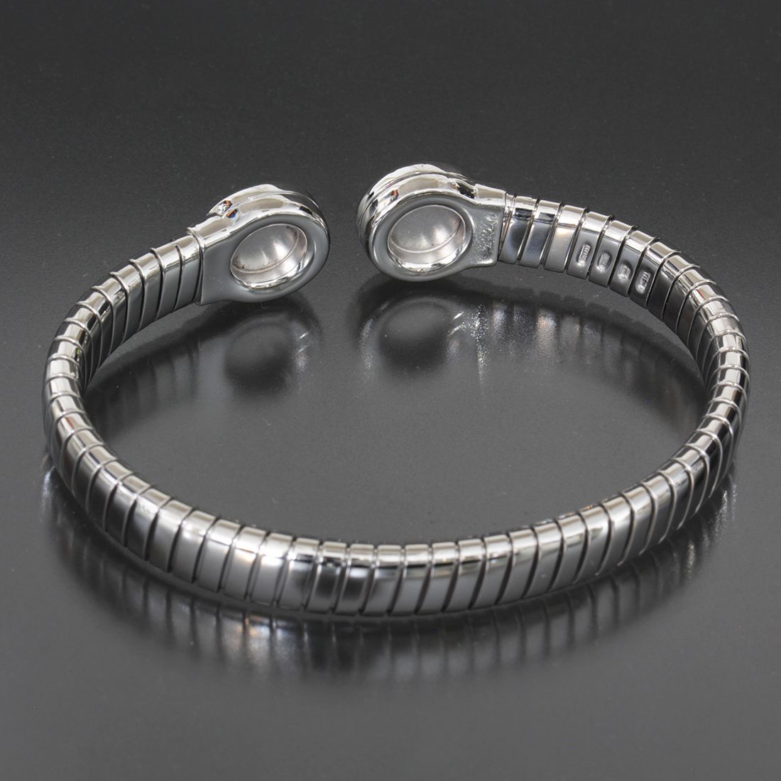 超美品 ブルガリ BVLGARI トゥボガス バングル オニキス 25.2g SS 箱  