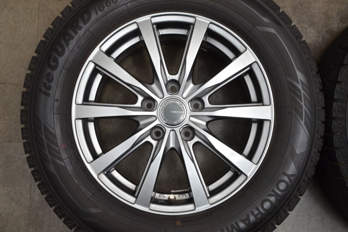 超バリ溝 美品】GRASS 16in 6.5J +38 PCD114.3 ヨコハマ アイスガード