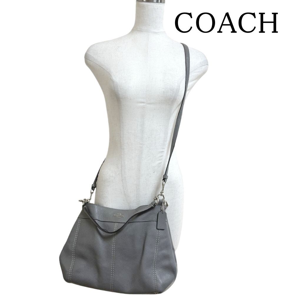 コーチ F28992 ショルダーバッグ 2way グレー ステッチ COACH コーチ 2way ショルダーバッグ グレー F28992 SVET - メルカリ