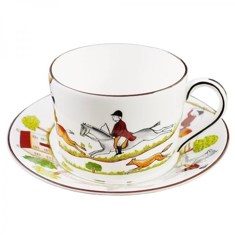 修理品】WEDGWOOD ウェッジウッド ハンティングシーン ティー