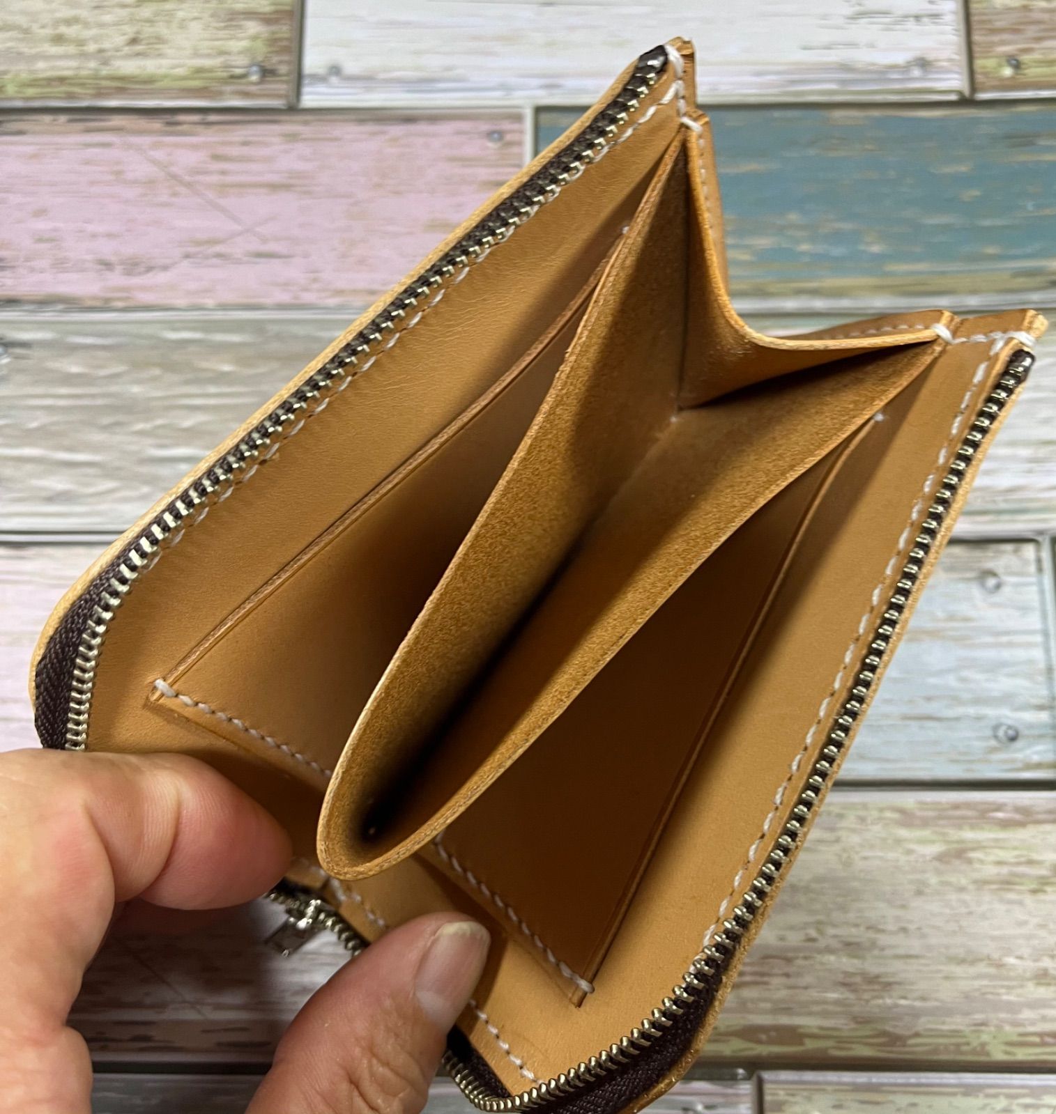 カービングL字ファスナーウォレット