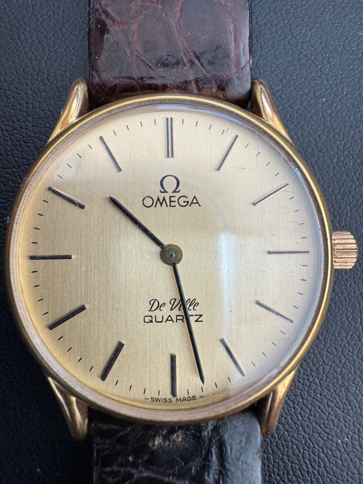 OMEGA デビルクォーツ 腕時計 ゴールド/シルバー稼働品 OMEGA オメガ DE 稼働品 OMEGA オメガデビル クォーツ ゴールド 革
