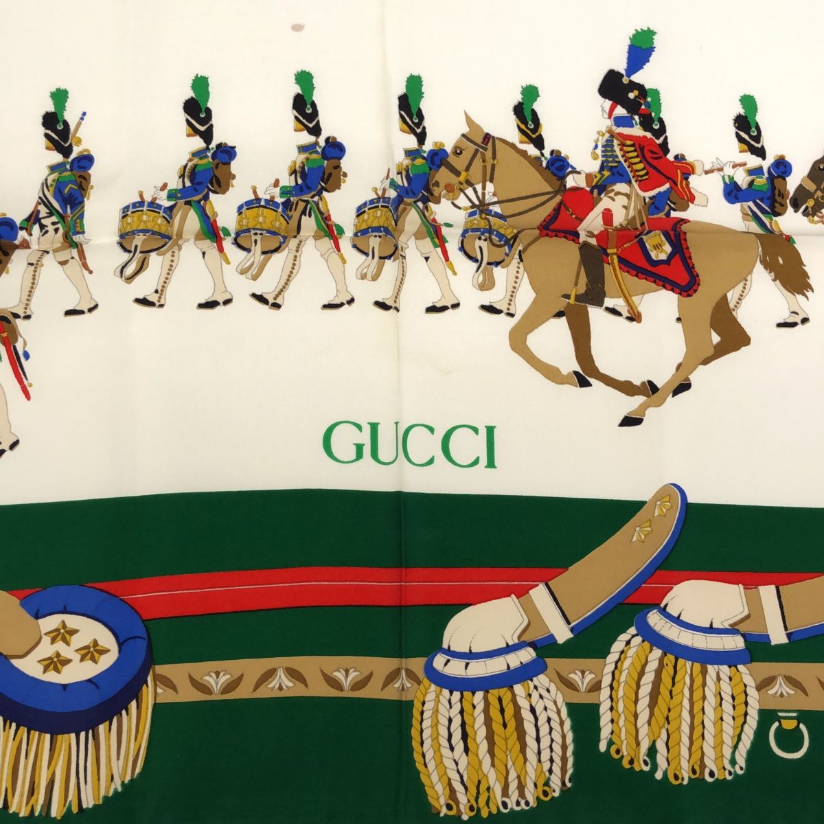 オンラインストア特売 希少 美品 グッチ GUCCI ジョッキー 馬柄 シルク