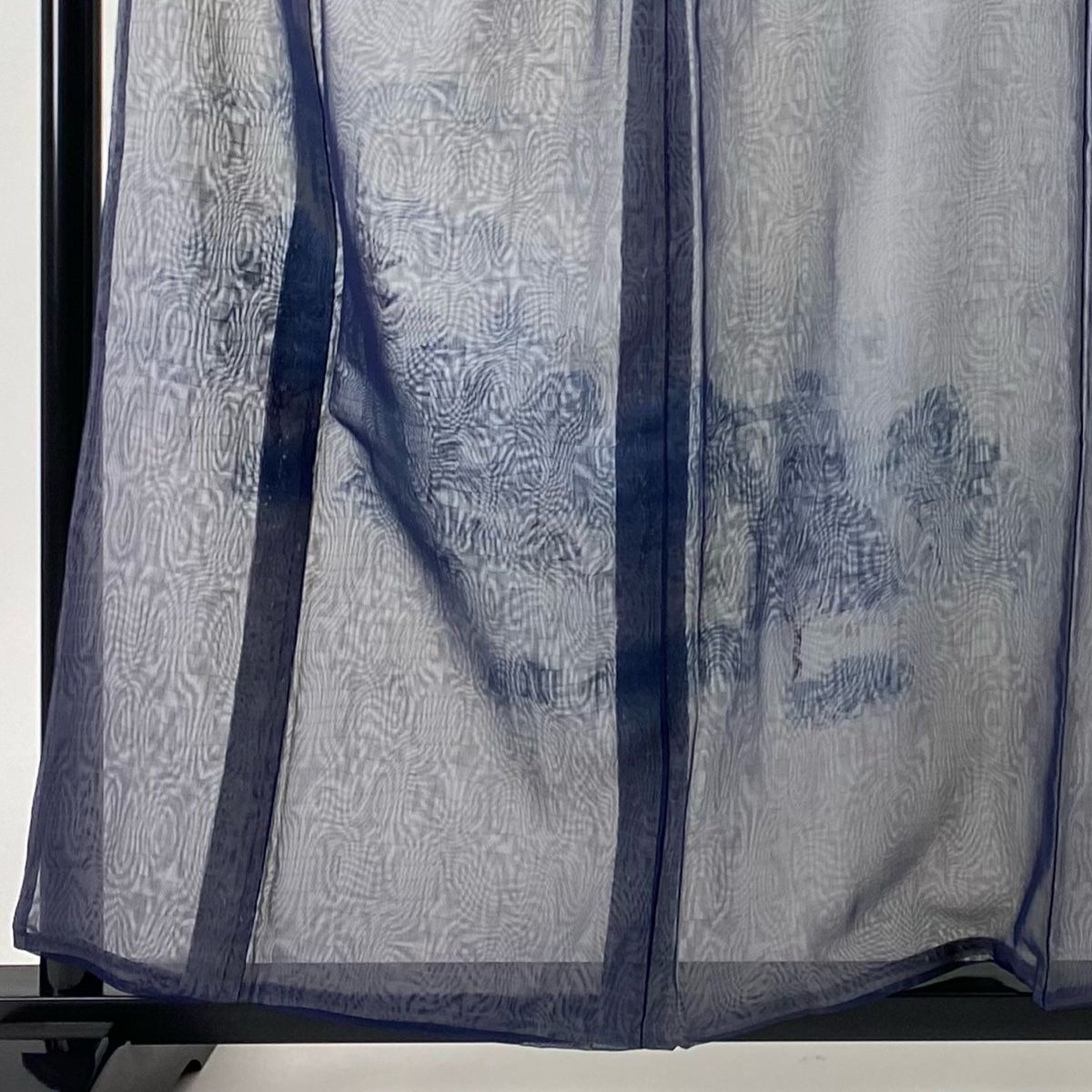 付下げ 身丈158cm 裄丈67cm M 袷 建物 樹木 刺繍 金糸 青灰色 正絹 秀品 一つ紋 【中古】 付下げ M 袷 証紙あり 竹 ブルー（種類（着物）付下げ）（着物｜和服
